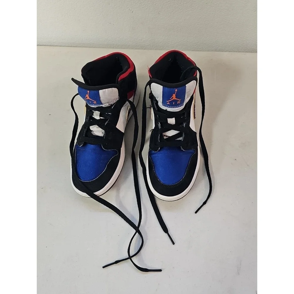 Unisex Kids Nike Jordan 1 Mid Lakers Top 3 (GS) BQ6931-005 White Black Size 5.5Y